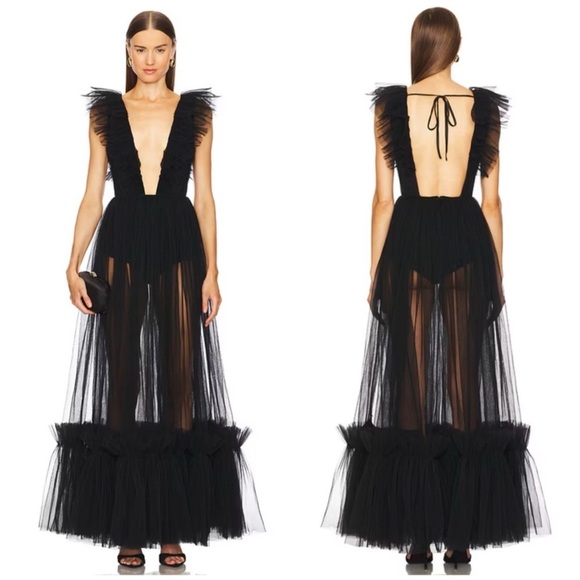 Michael Costello x Revolve Annistyn Gown Black - Picture 1 of 7